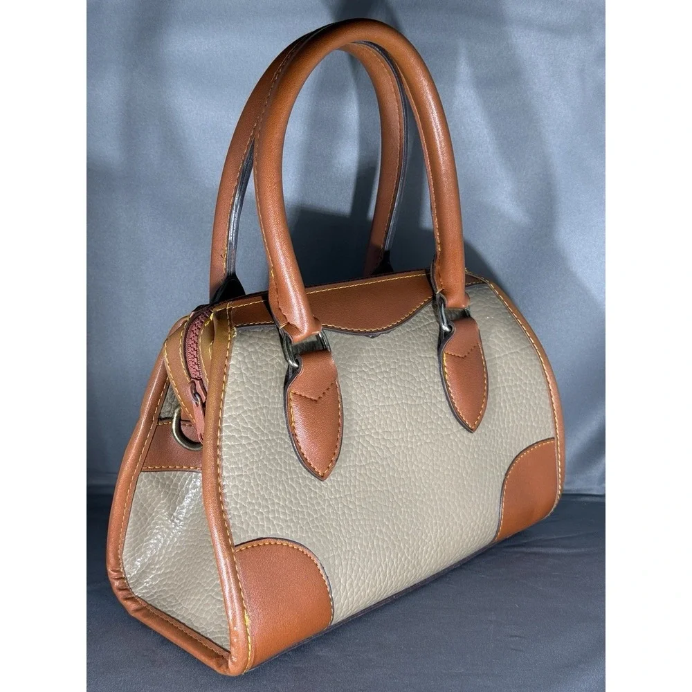 DOONEY & BOURKE Olive Tan Leather Signature Doctor Satchel Bag Made in USA